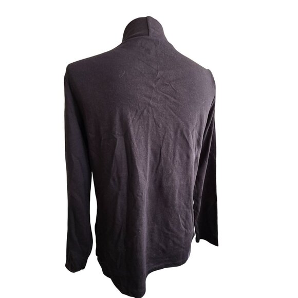 Croft & Barrow Womens Cotton Mock Turtleneck Top Black Long Sleeve Size L JJ4076 - Picture 4 of 6